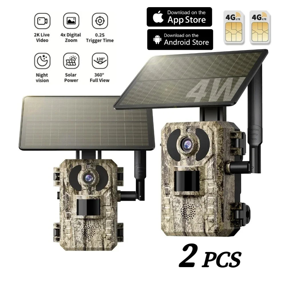 Solar Powered 4G Hunting Camera With Night Vision App Control