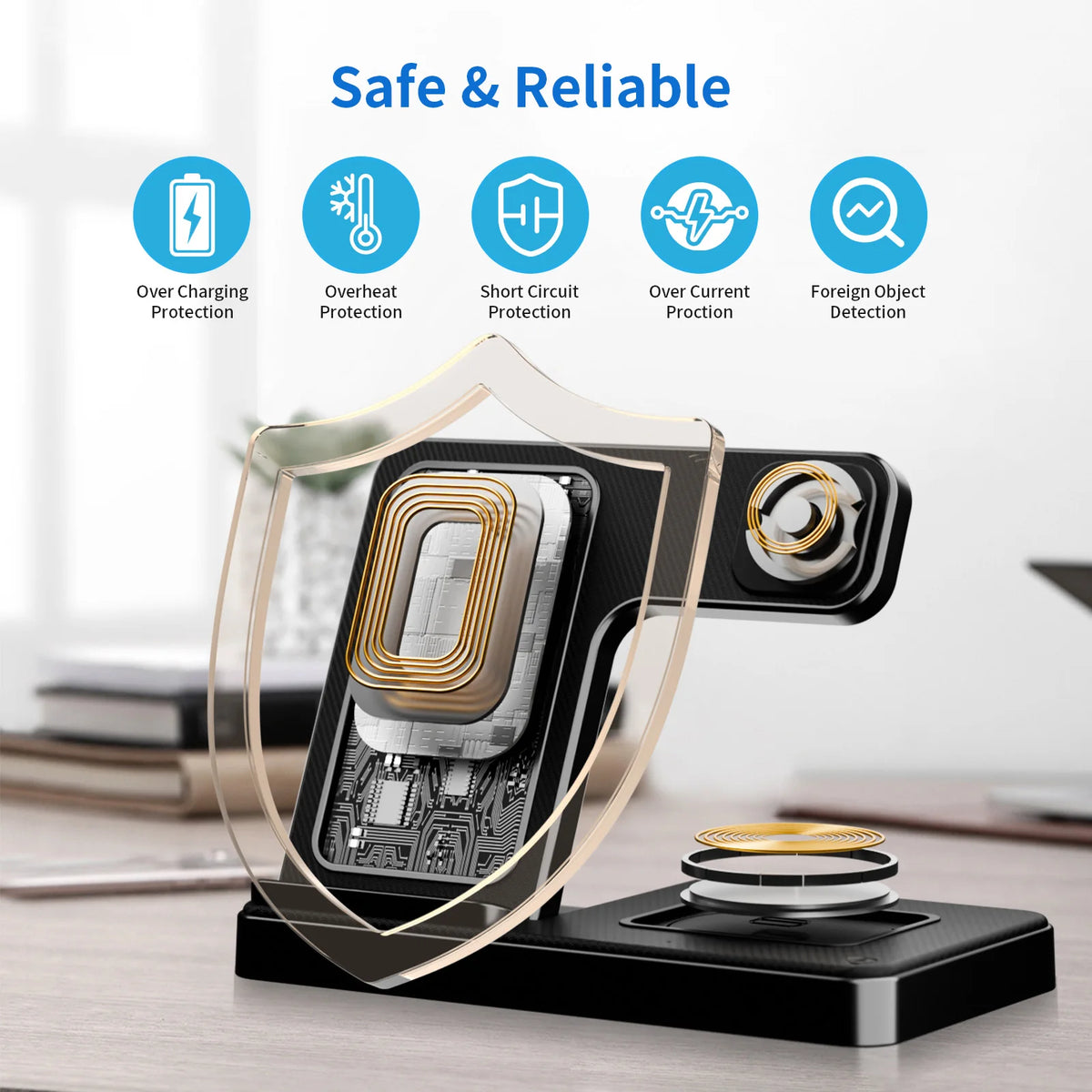 Foldable 3 In 1 Magnetic Wireless Charger for Apple Devices