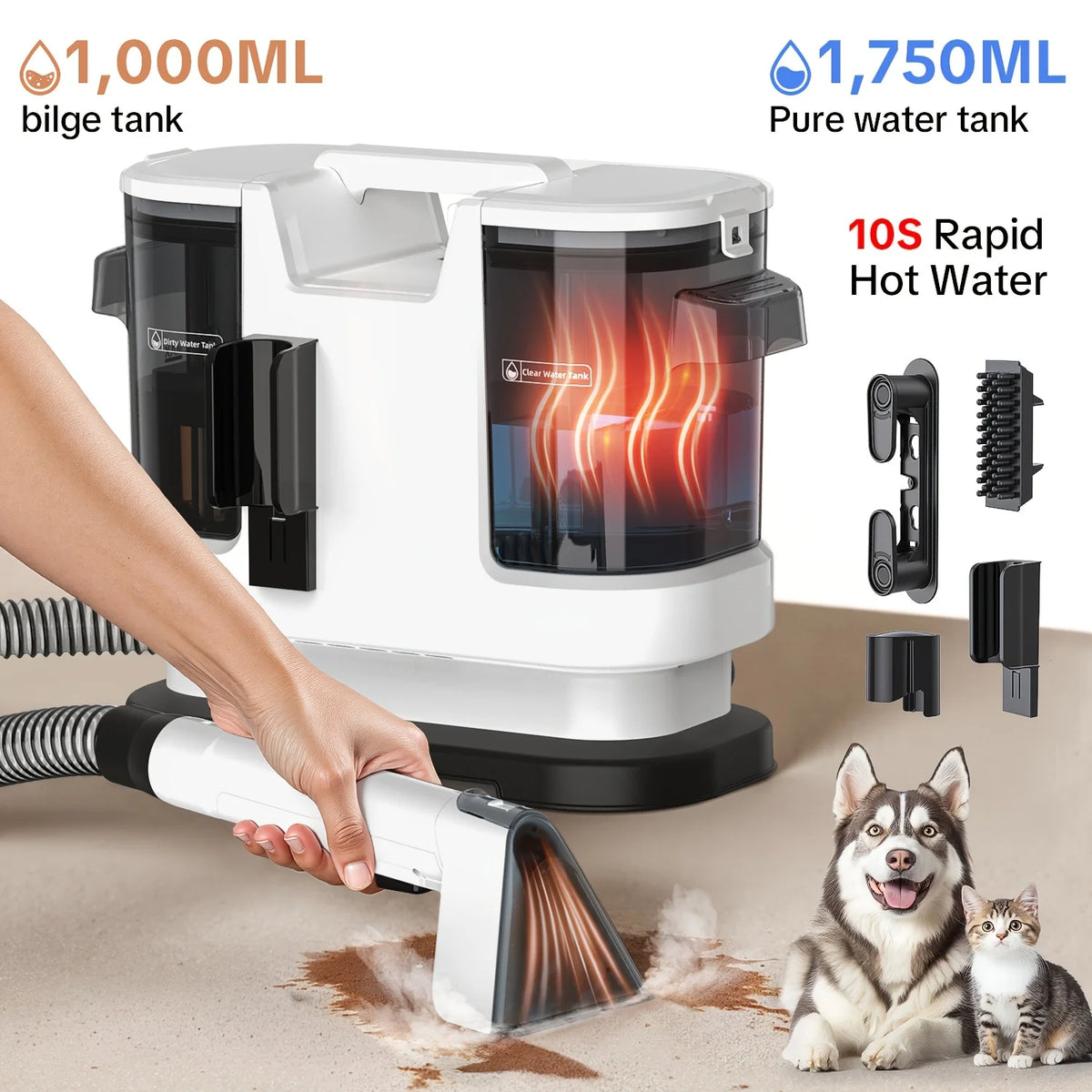 Lubluelu V8 Instant Heated Portable Carpet Cleaner Machine
