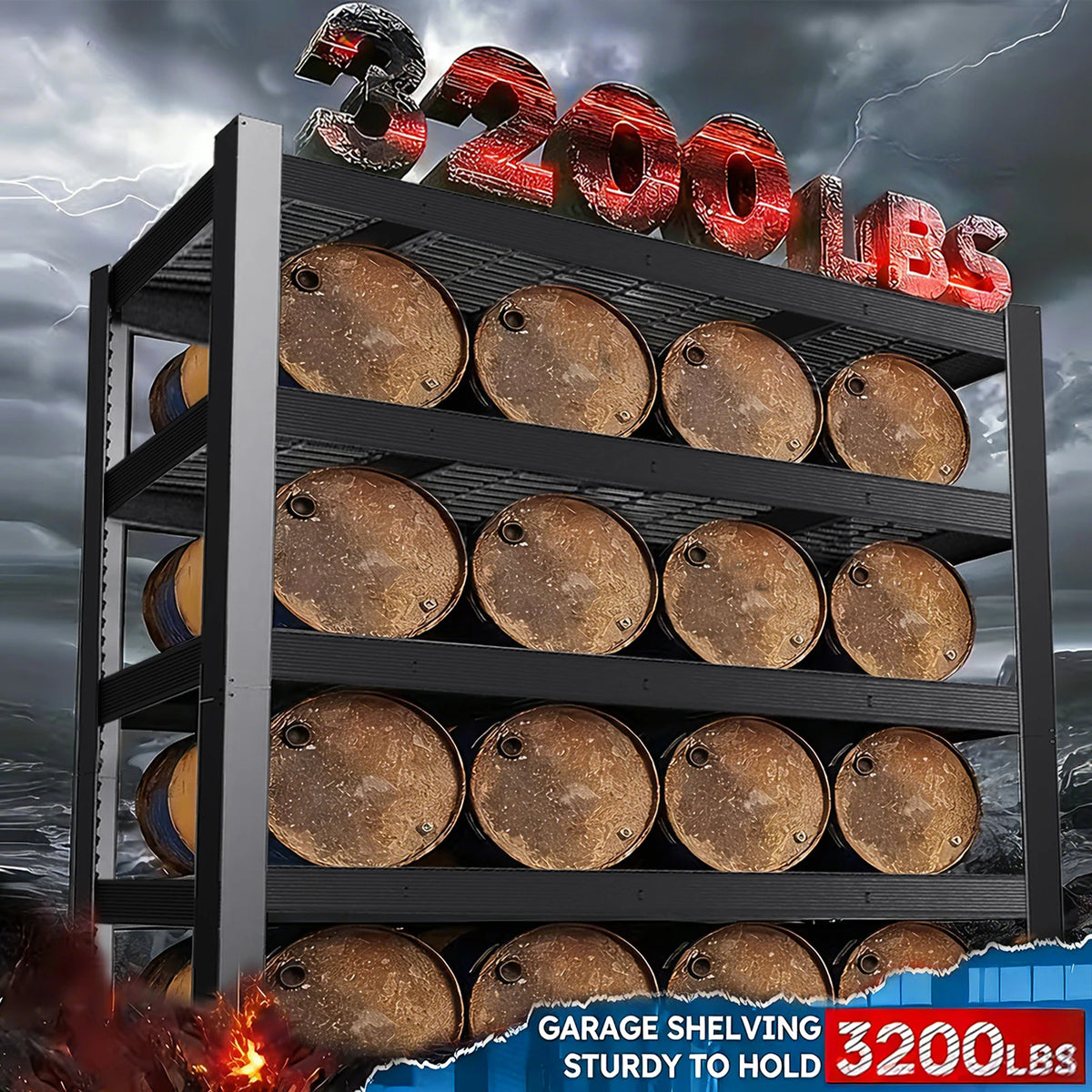 Heavy Duty Industrial Metal Storage Rack for Garage and Warehouse