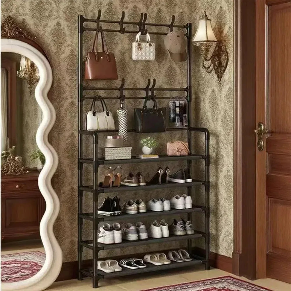 Aehome Metal Shoe Rack Organizer Entryway Multifunctional Storage Shelf