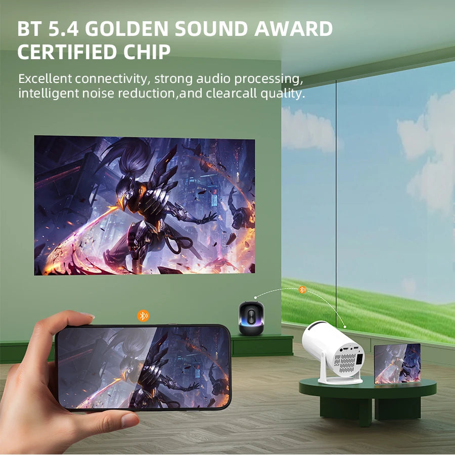 Portable Smart LED Projector Featuring 4K Decoding Android System
