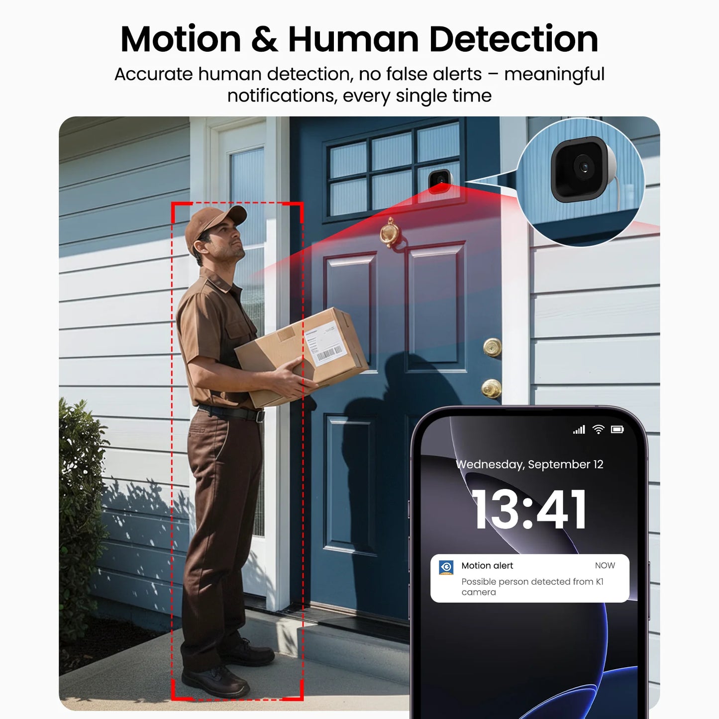 Wansview 2K Window Camera WiFi Indoor Security Night Vision Audio