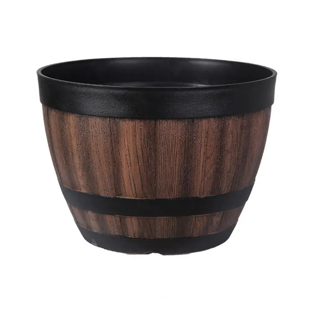 Rustic Farmhouse Whiskey Barrel Planter Pot With Drainage Holes