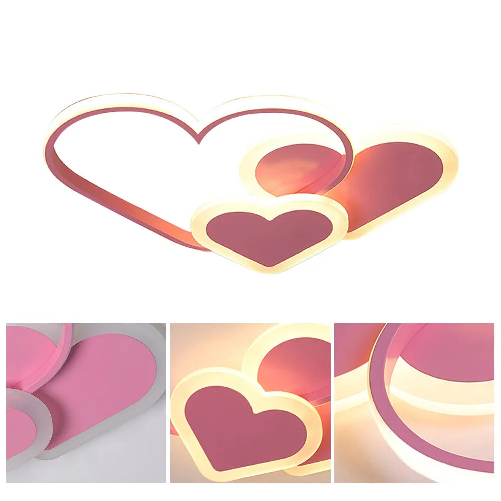 Heart Shaped LED Ceiling Lamp With Remote And Dimming Function