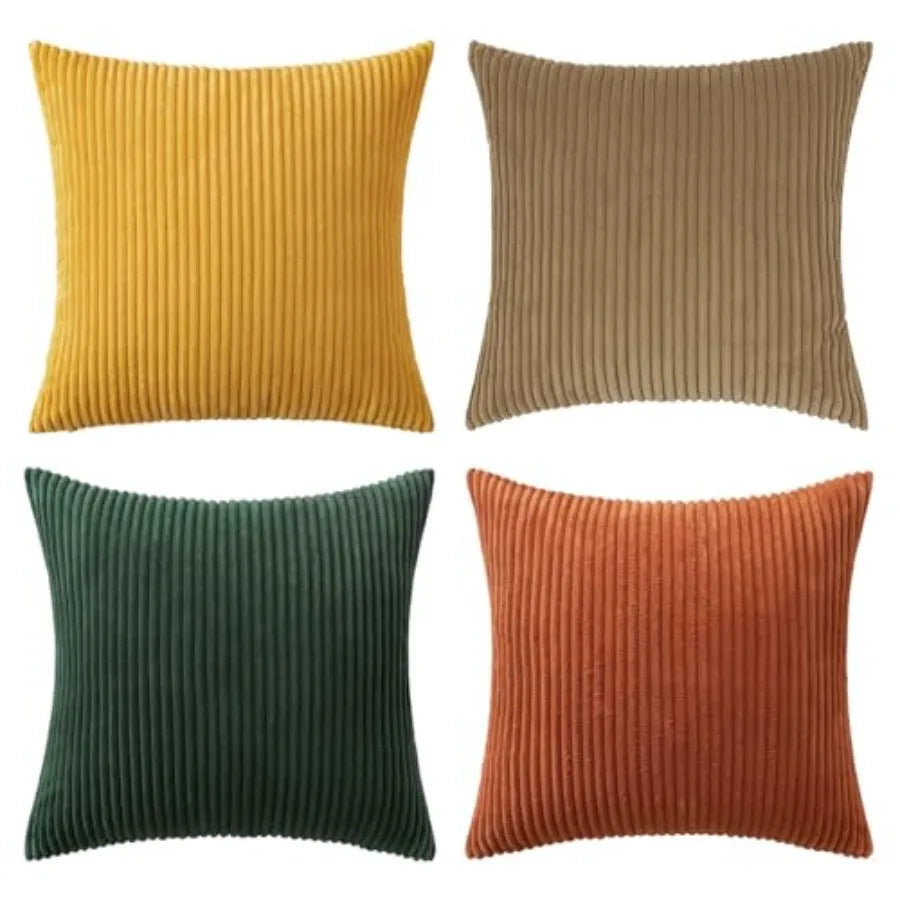 Modern Farmhouse Corduroy Throw Pillow Covers For Home Decor