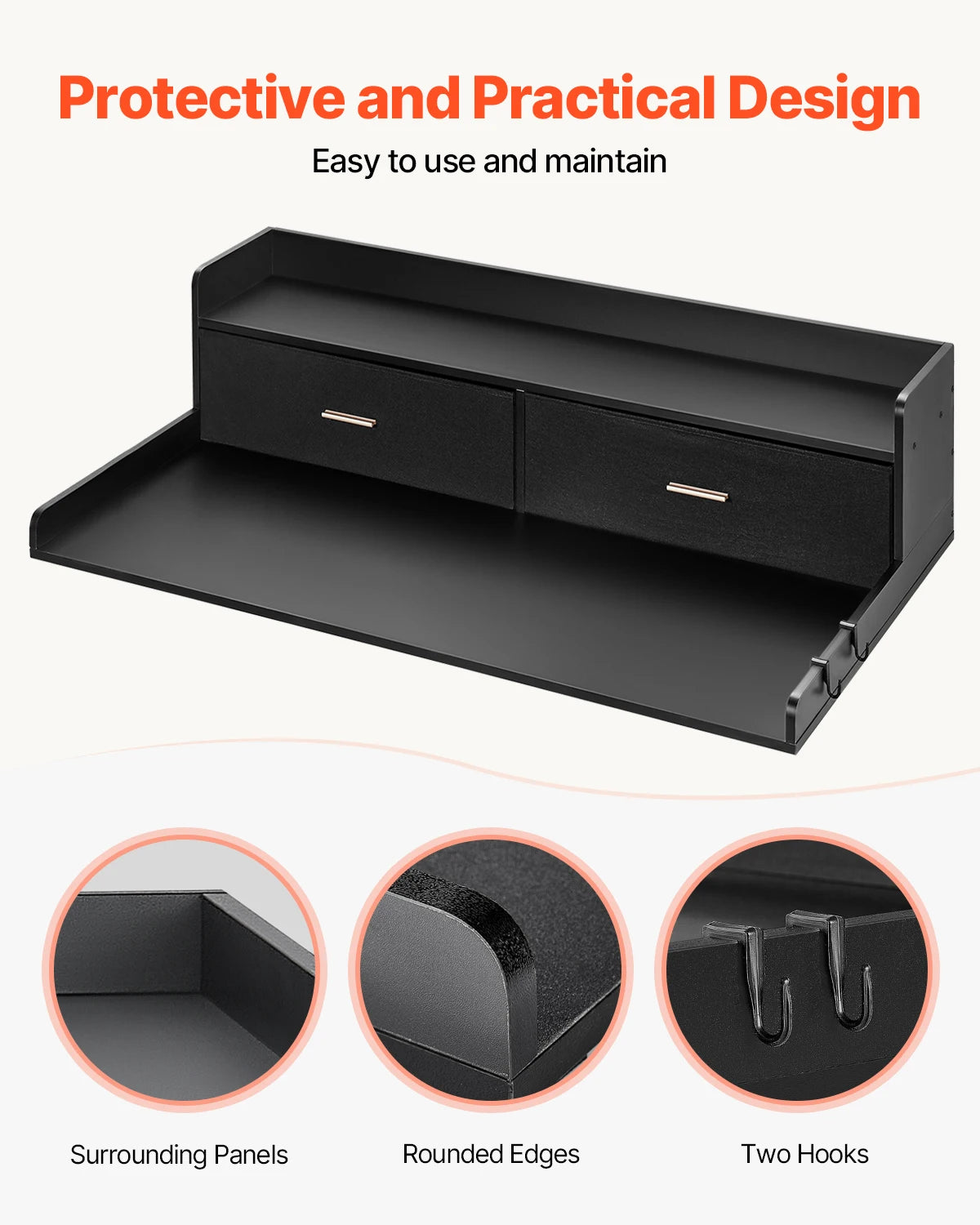 SucceBuy Corner Washer Dryer Countertop With Wooden Storage Shelf