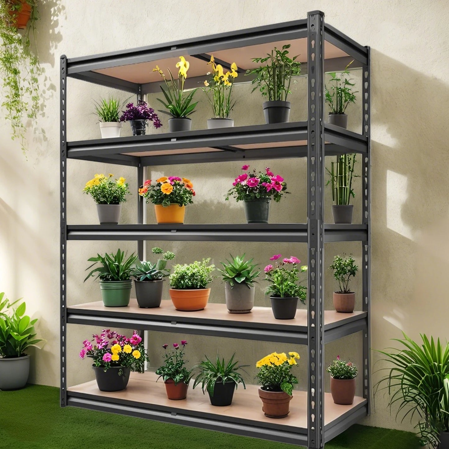 Heavy Duty Adjustable Metal Garage Shelving Unit For Secure Item Organization