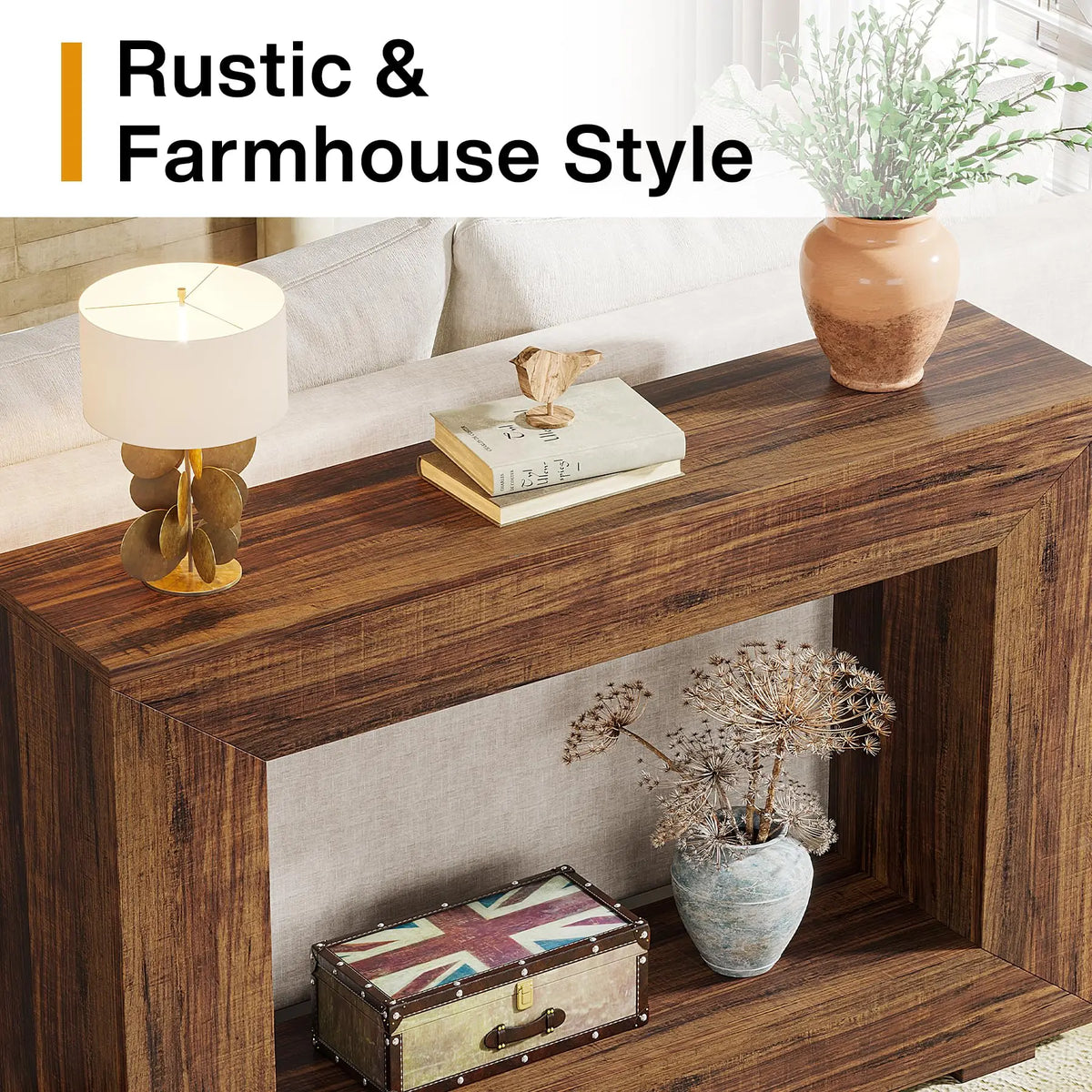 Tribesigns Farmhouse Console Table With Storage For Entryway Living Room