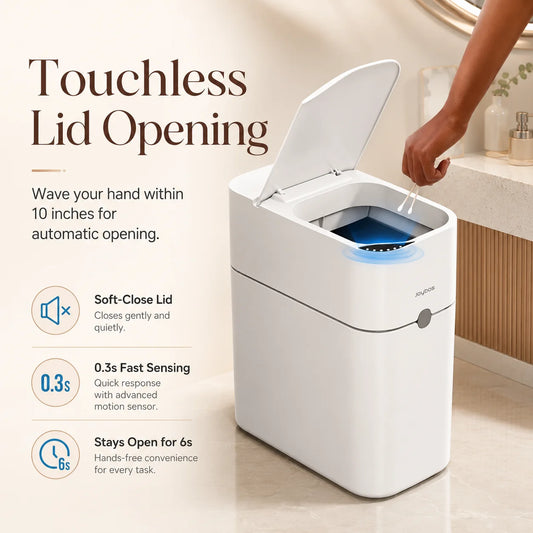 Joybos Touchless Motion Sensor Trash Can With Auto Bag Suction