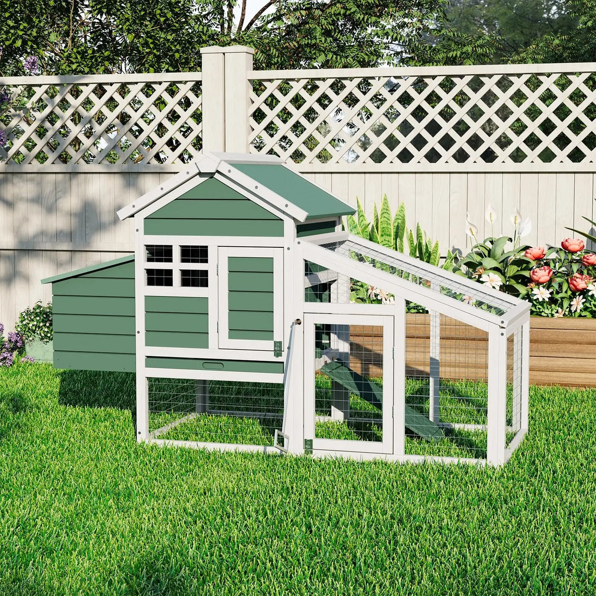Wooden Chicken Coop With Nesting Box For Outdoor Hen Housing