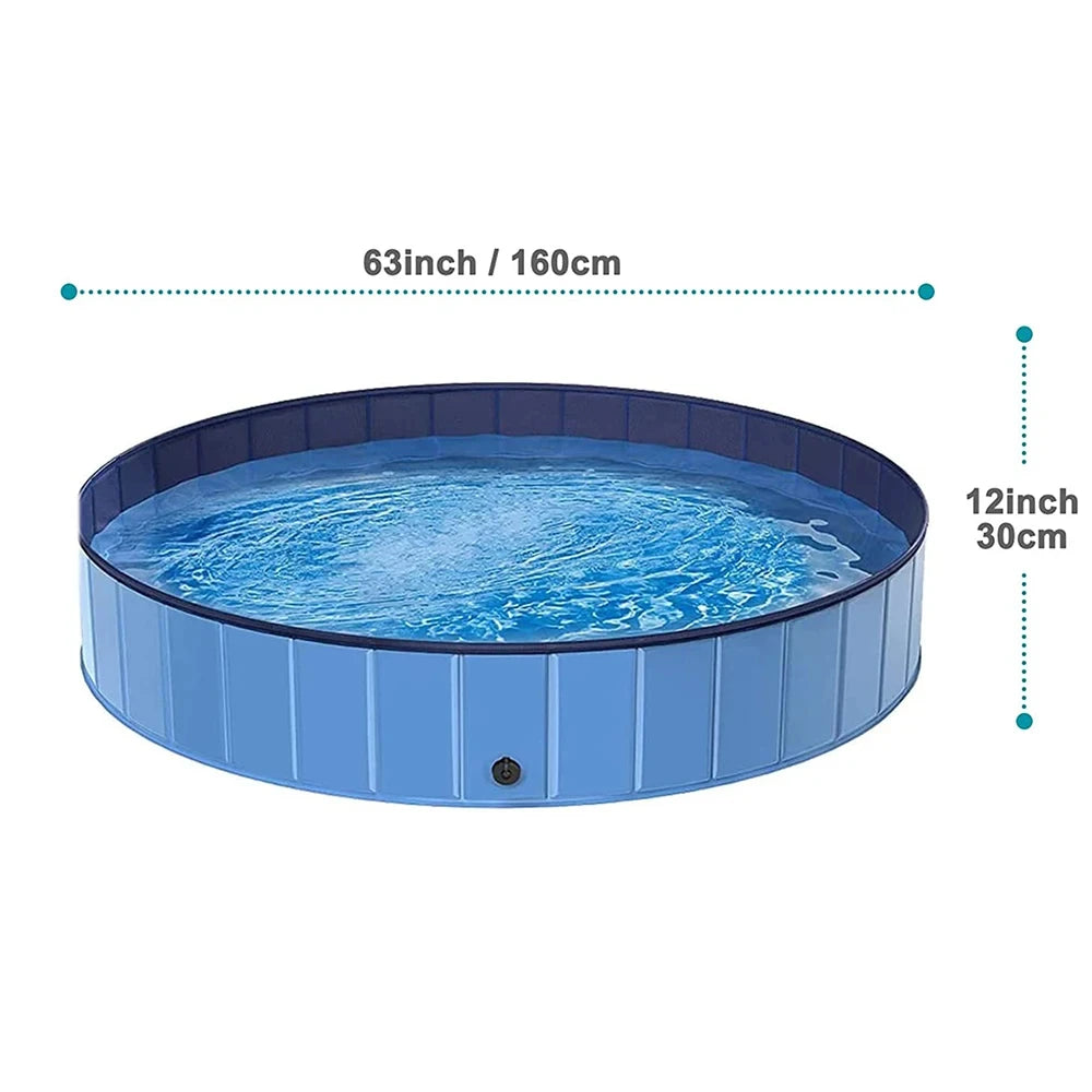 Foldable Portable Dog Swimming Pool Grooming Tub Metal Frame Bathtub