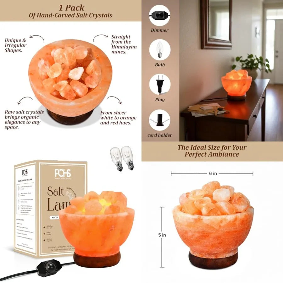 Authentic Himalayan Salt Lamp Bowl With Soft Ambient Glow