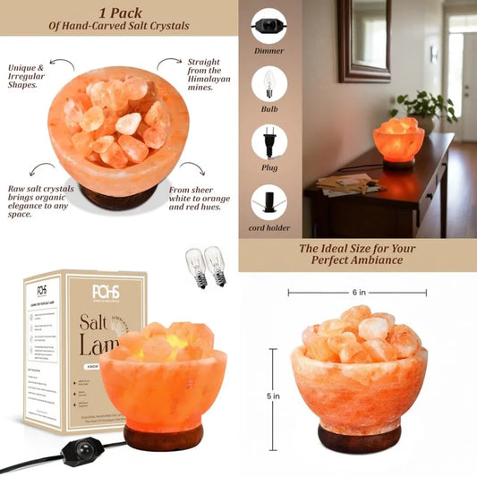Authentic Himalayan Salt Lamp Bowl With Soft Ambient Glow