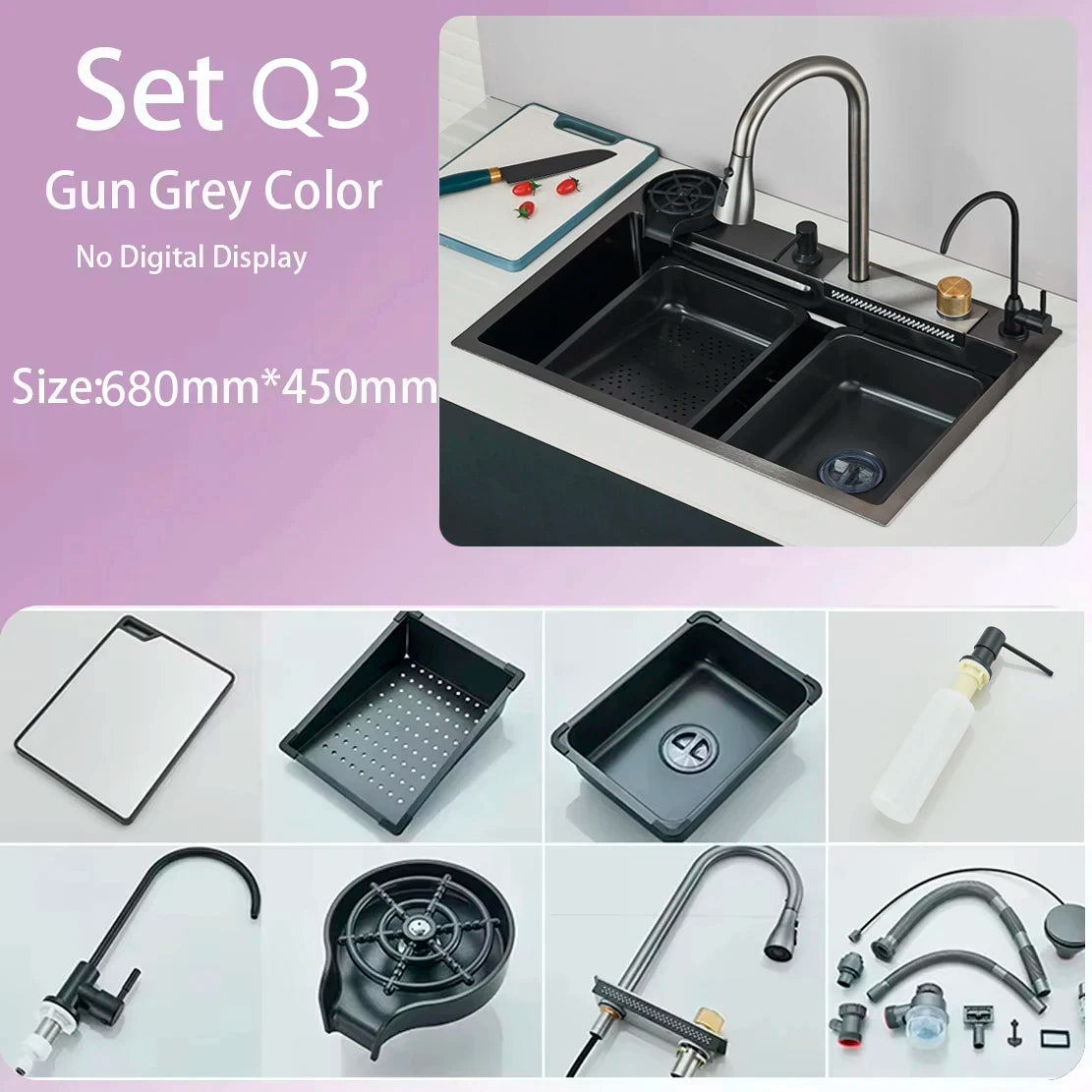 Suguword 304 Stainless Steel Kitchen Faucet With Dispenser