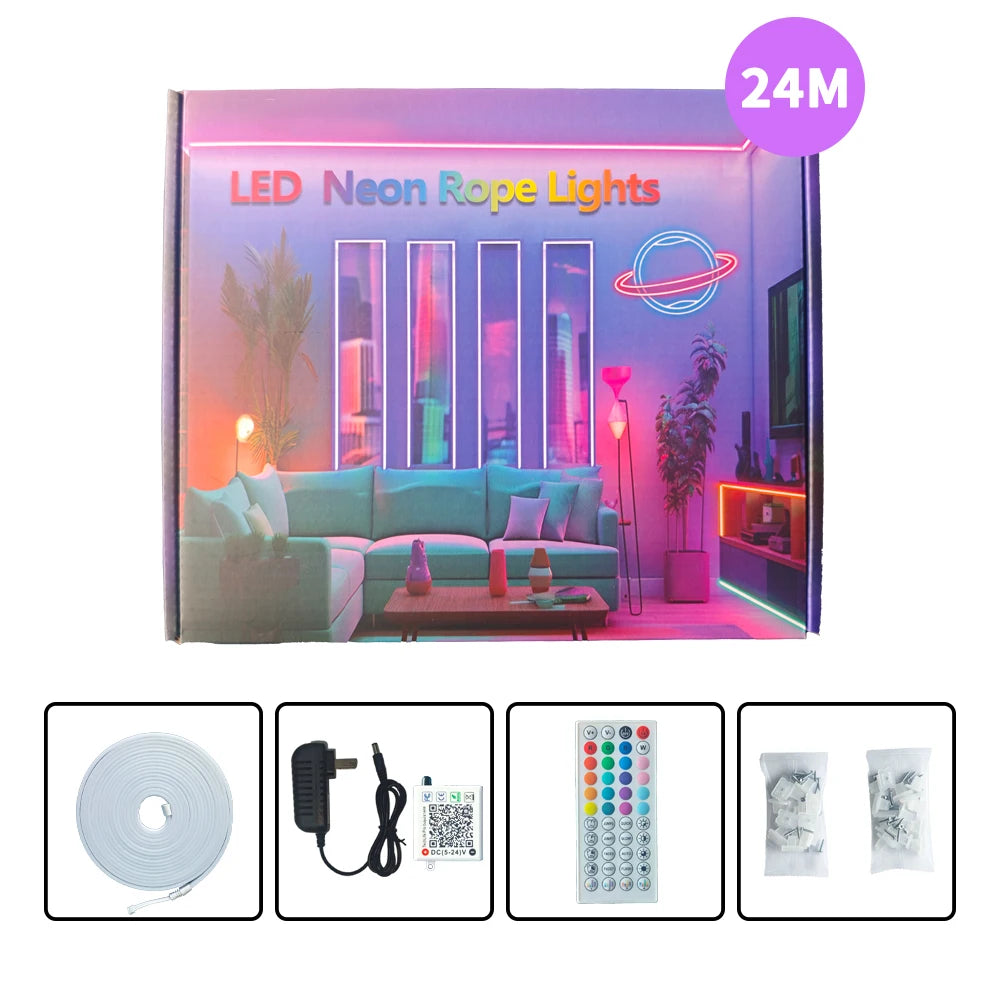 Flexible Neon LED Rope Light With App Remote Music Control