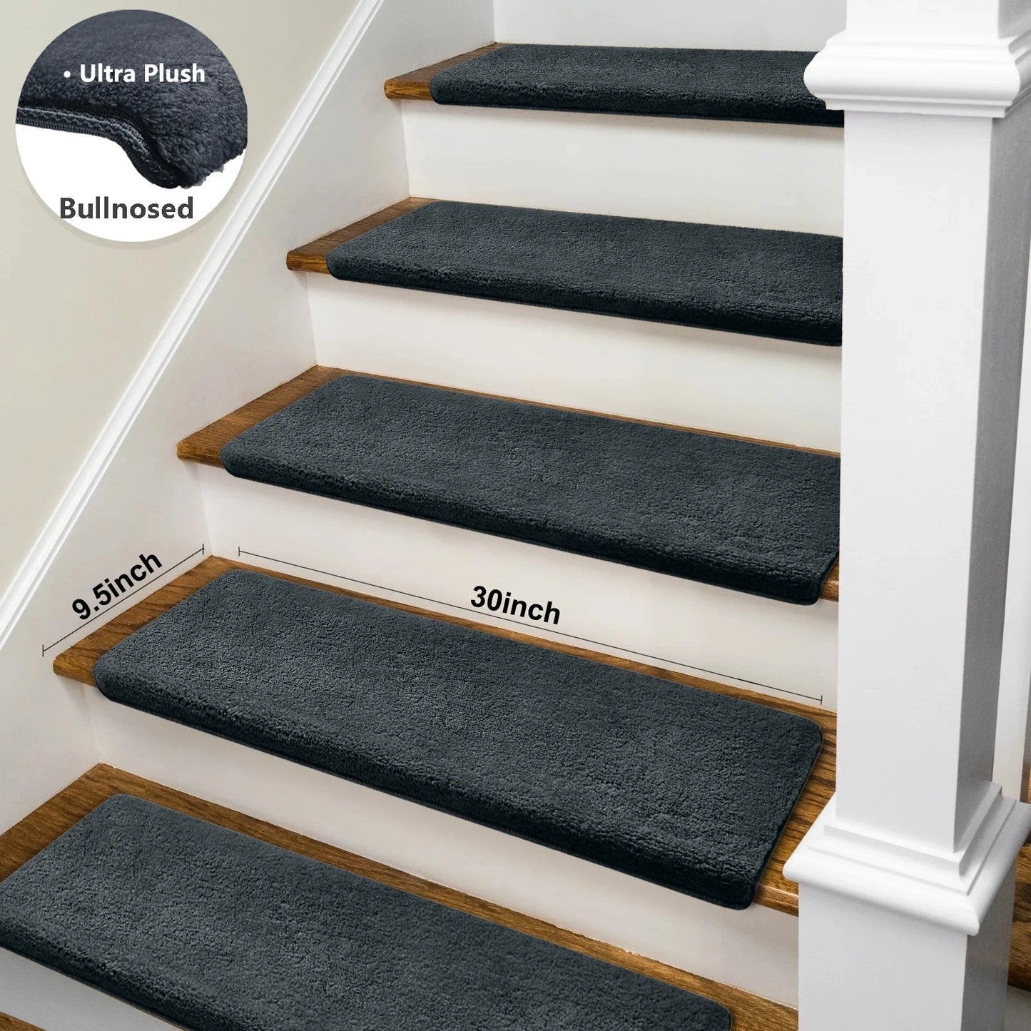 Premium Bullnose Stair Treads Non Slip Self Adhesive Carpet Mats