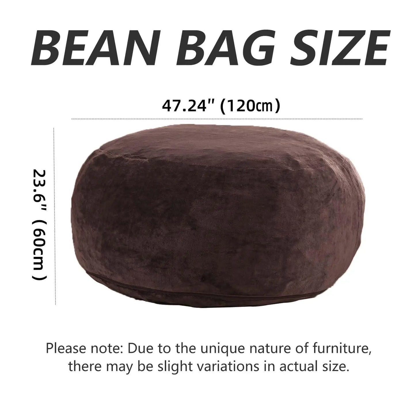 Memory Foam Beanbag Chair With Washable Flannel Cover For Bedrooms