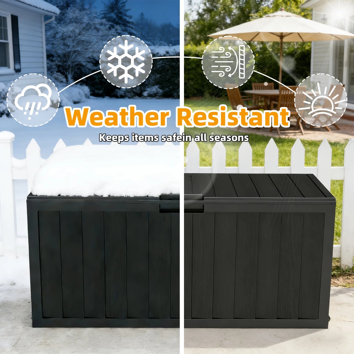 Heavy Duty Outdoor Resin Storage Box With Lockable Lid