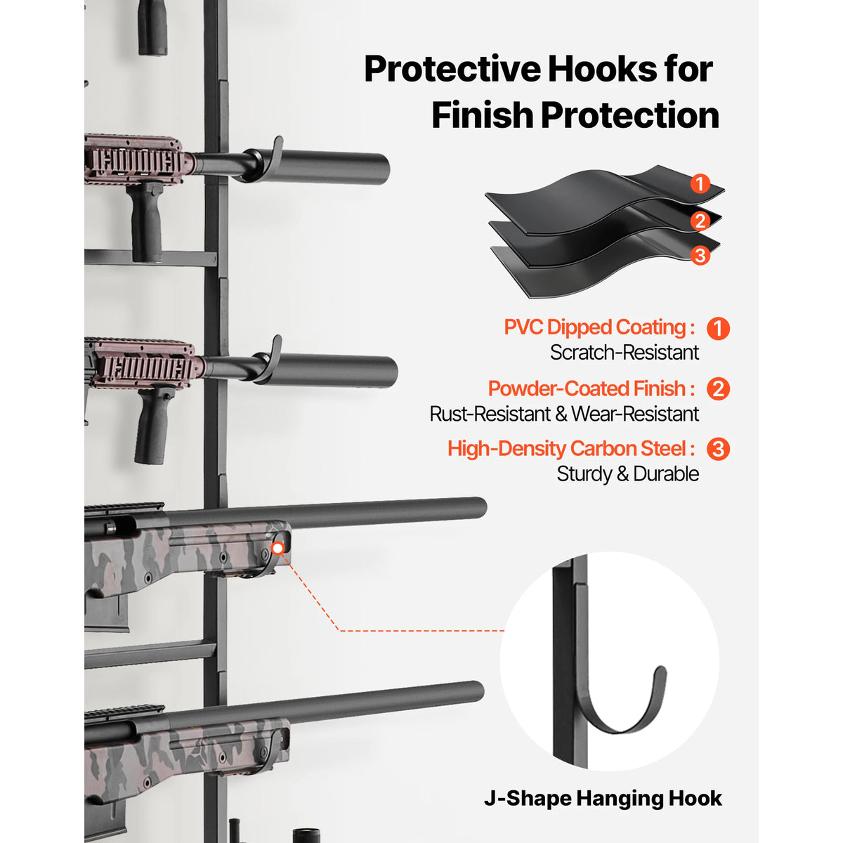 SucceBuy Steel Floor Standing Gun Rack With Storage Shelf