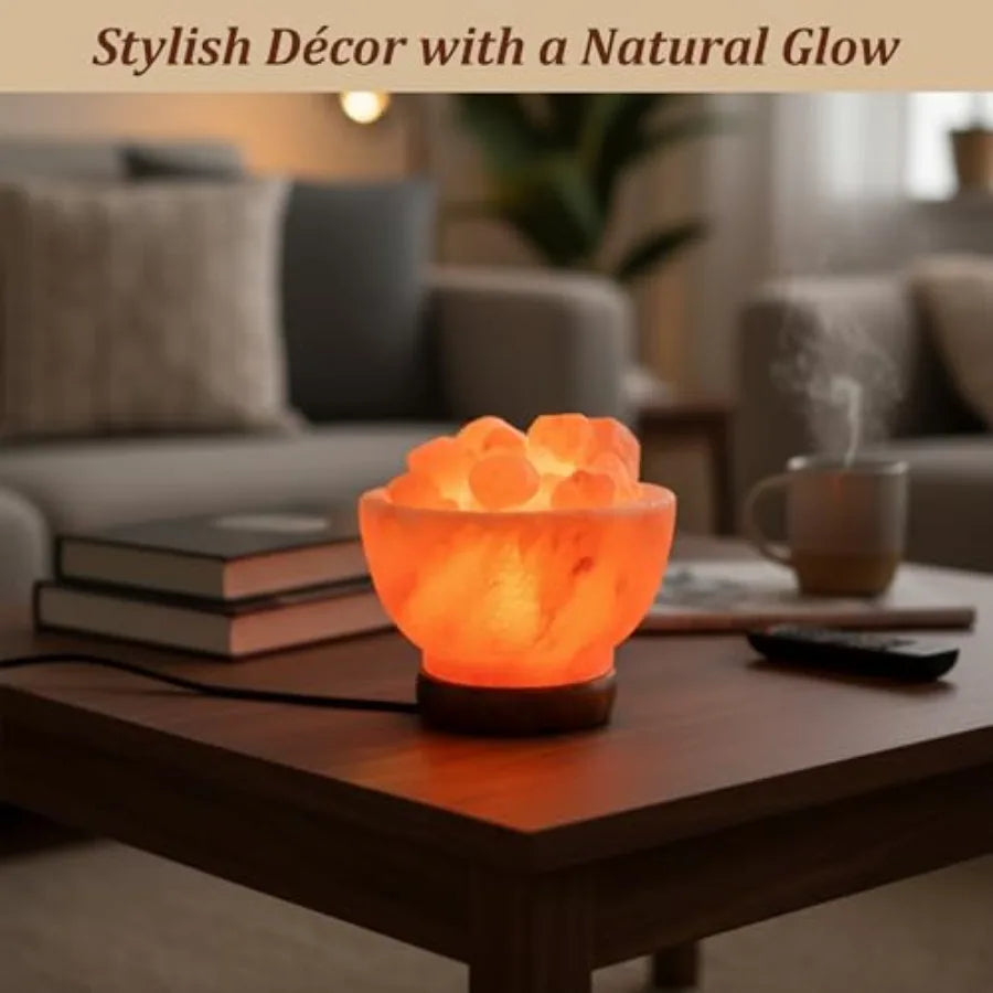 Authentic Himalayan Salt Lamp Bowl With Soft Ambient Glow