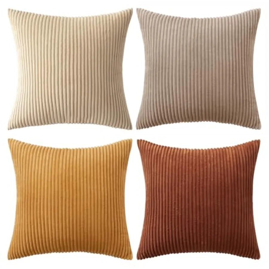 Modern Farmhouse Corduroy Throw Pillow Covers For Home Decor