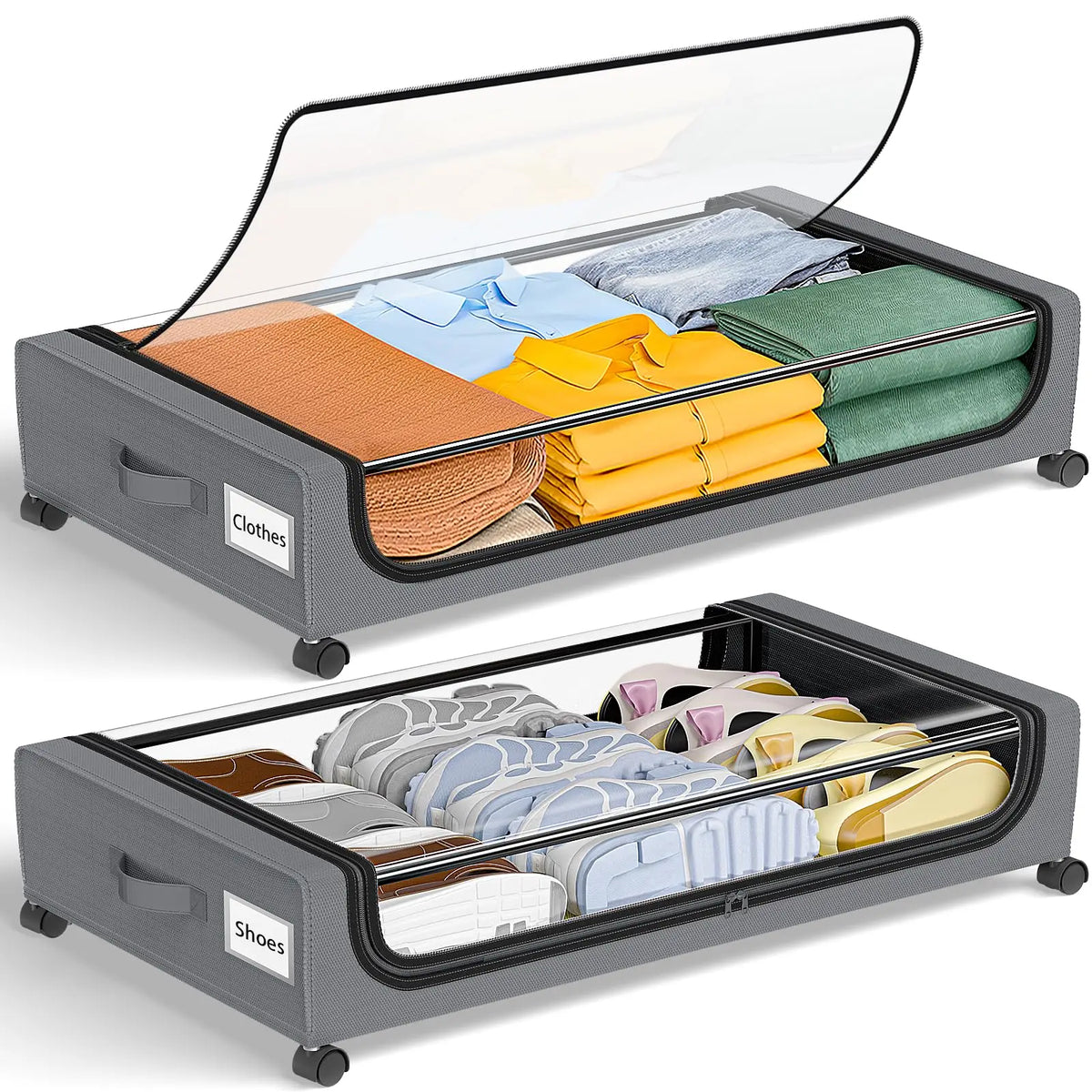 Under Bed Storage Containers With Wheels And Clear Lids