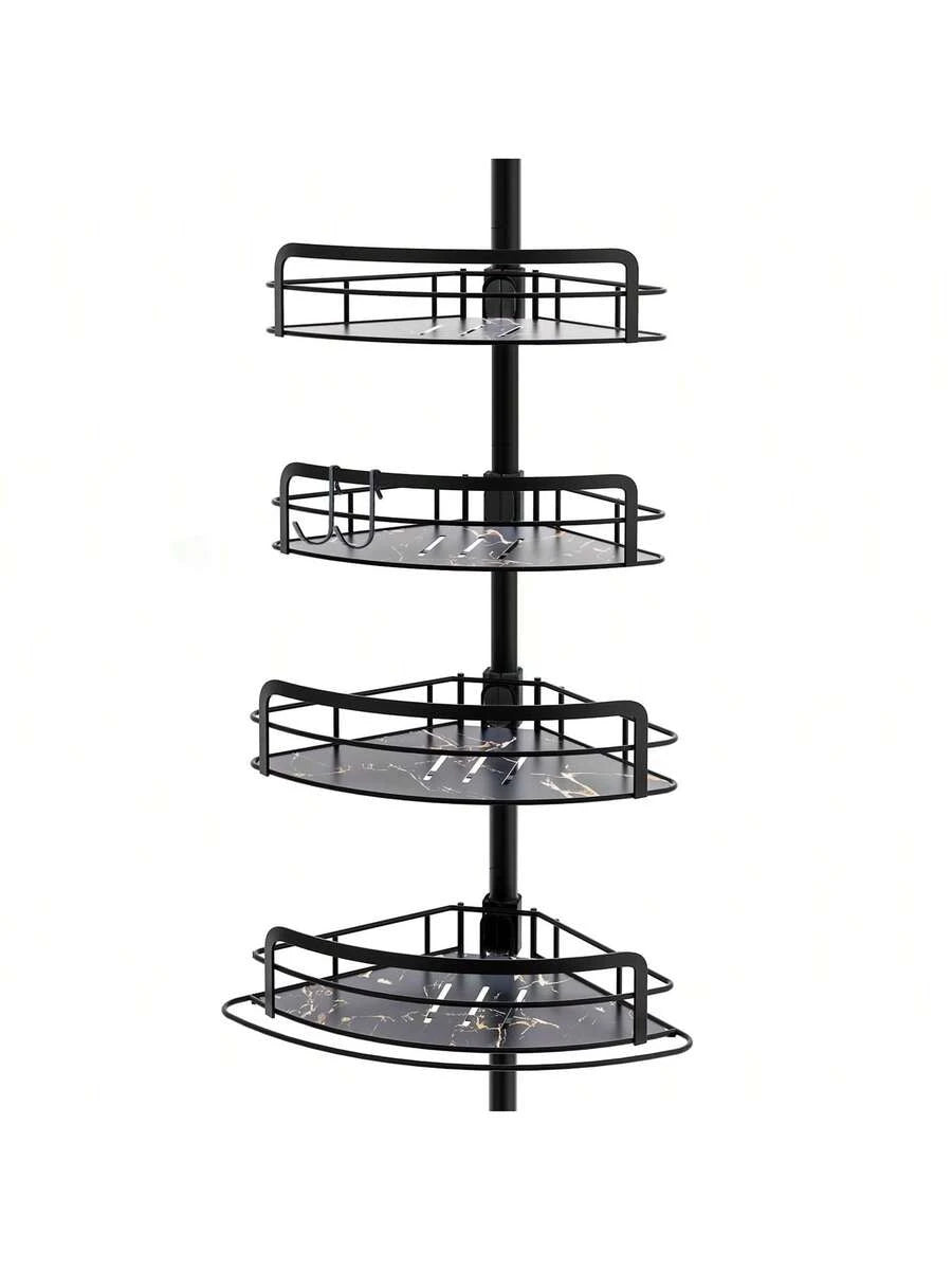 Four Tier Corner Shower Shelf Adjustable No Drill Bathroom Caddy