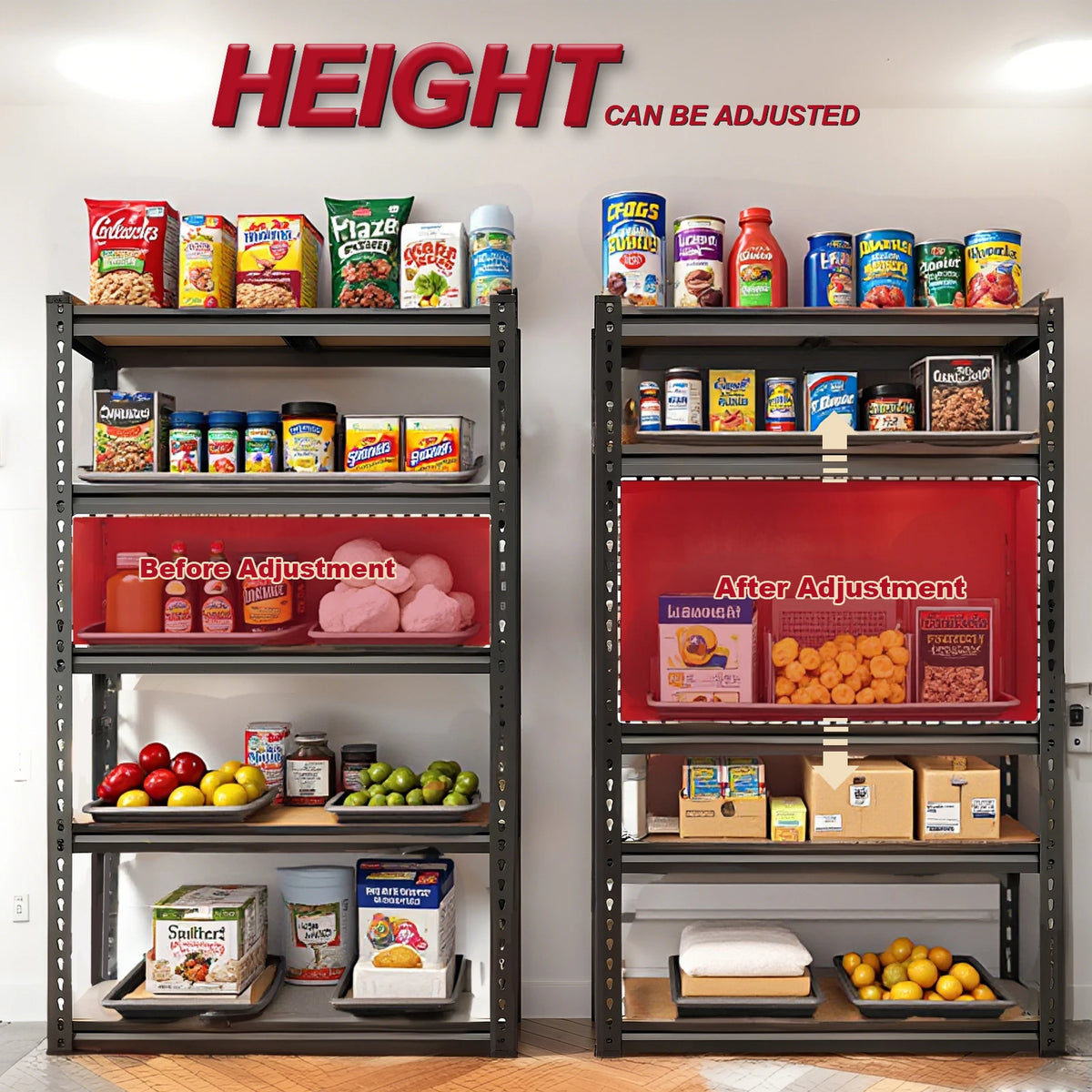 Heavy Duty Adjustable Metal Garage Shelving Unit For Secure Item Organization