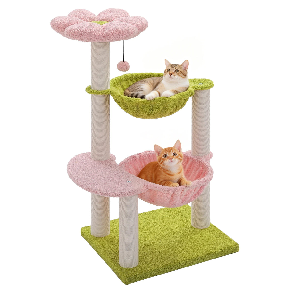 PAWZ Road Flower Cat Tree Featuring Sisal Posts And Hammocks