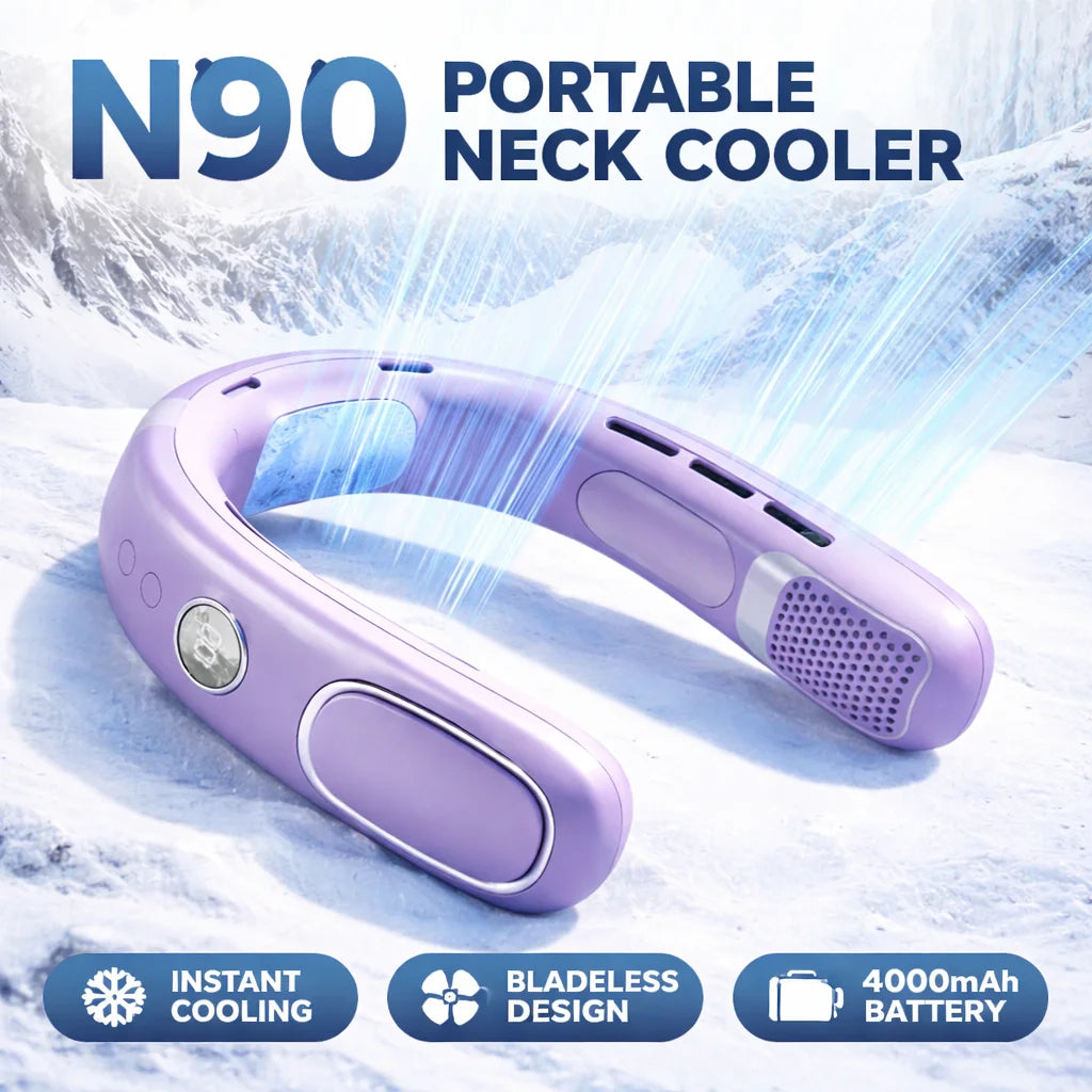 Bladeless Neck Fan Semiconductor Cooling 5 Speed Portable USB Rechargeable