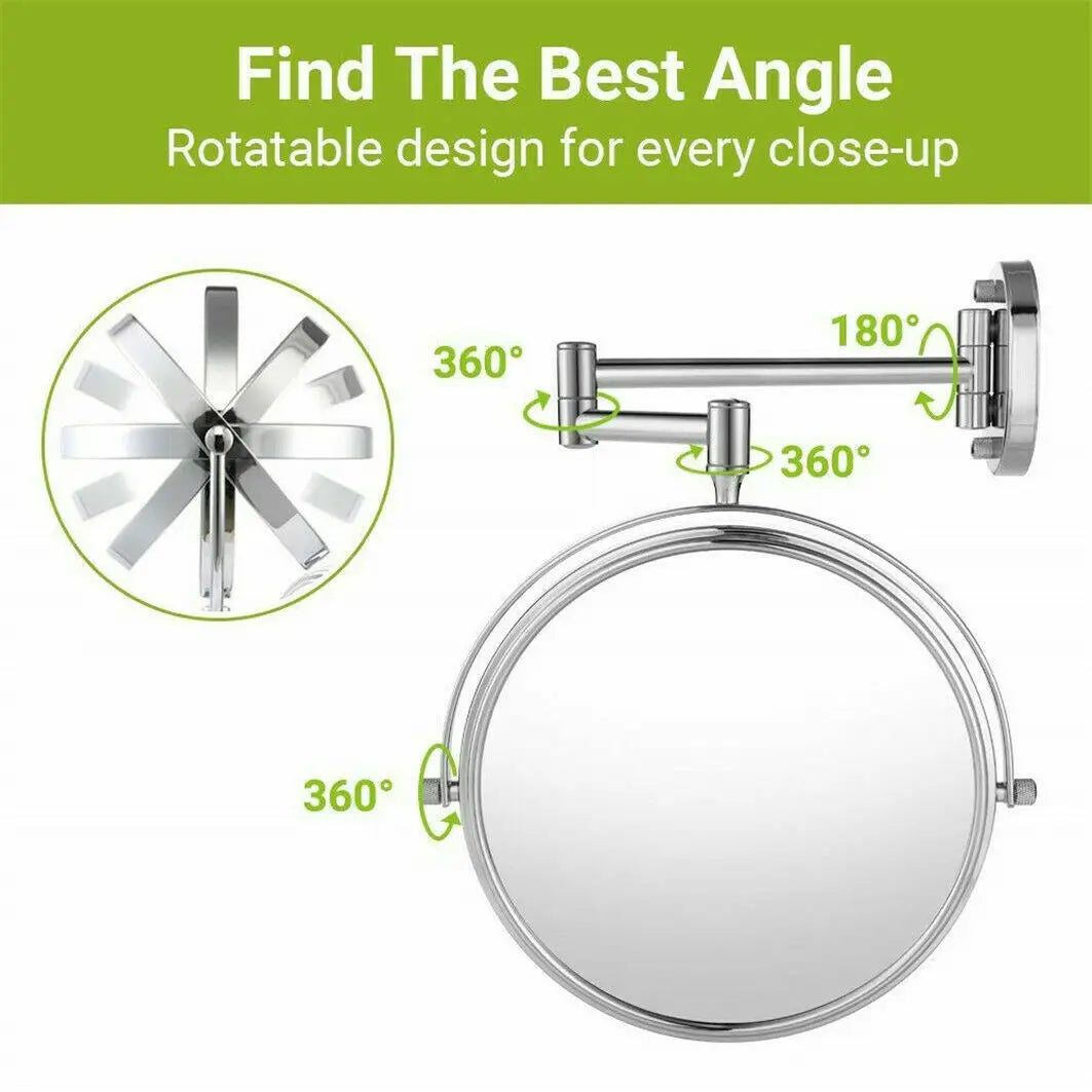 BORWART Wall Mounted Double Sided Magnifying Makeup Mirror