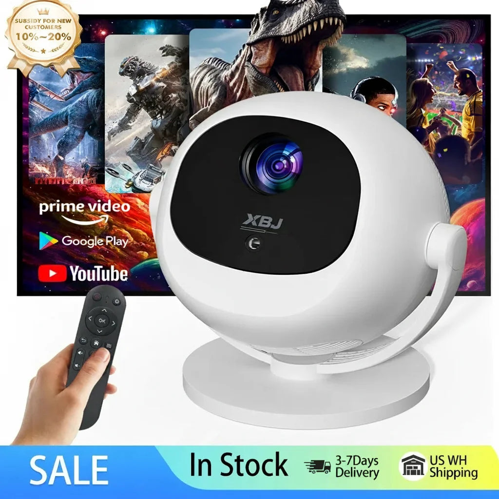 Portable Smart Projector Featuring 4K Support Auto Focus And Bluetooth