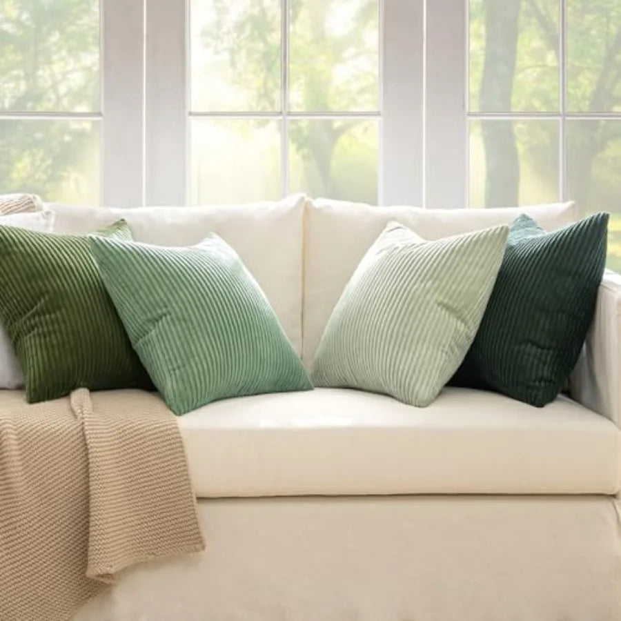 Modern Farmhouse Corduroy Throw Pillow Covers For Home Decor