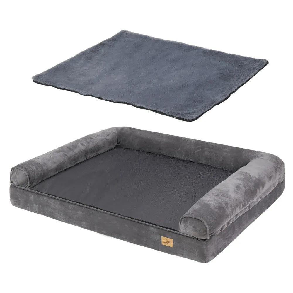Borwart Orthopedic Memory Foam Dog Bed With Removable Waterproof Cover