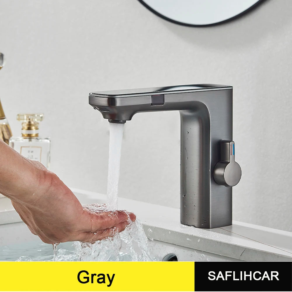 Saflihcar Smart Sensor Bathroom Basin Faucet Deck Mount Mixer