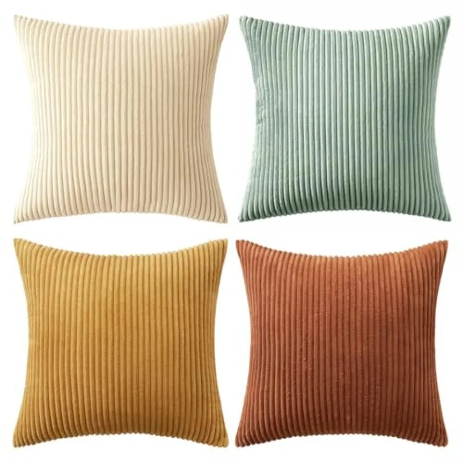 Modern Farmhouse Corduroy Throw Pillow Covers For Home Decor