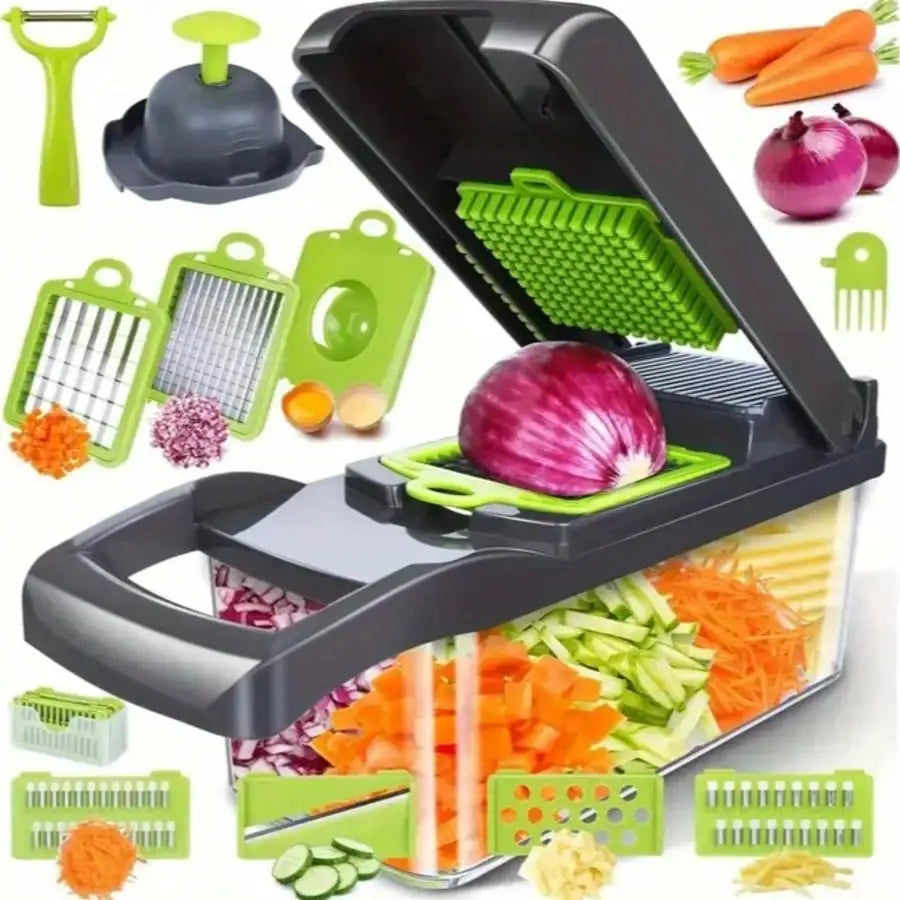 Professional 16-In-1 Vegetable Slicer Multi-Functional Chopper With 8 Blades