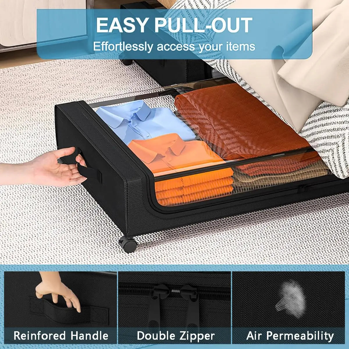 Under Bed Storage Containers With Wheels And Clear Lids