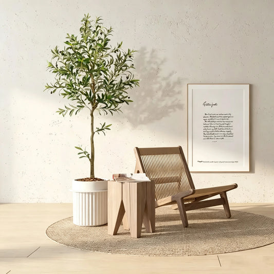 Olitree Artificial Olive Tree With Realistic Fruits And Wooden Trunk