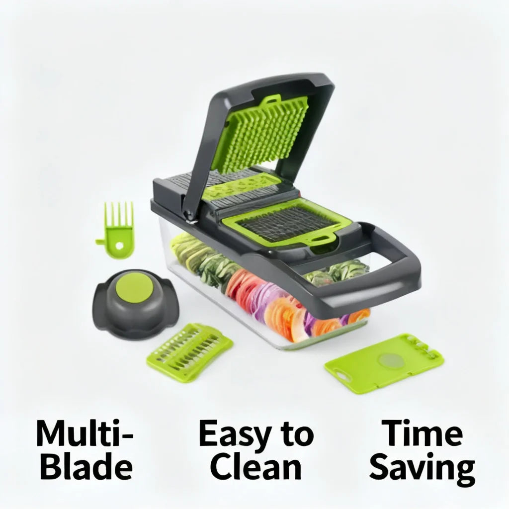 7-In-1 Stainless Steel Multifunctional Food Slicer For Fruits And Vegetables