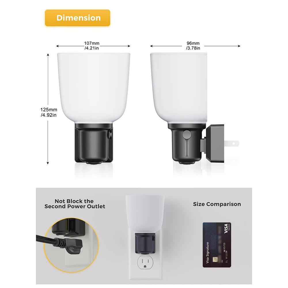 Dimmable Plug In LED Night Light With Dusk To Dawn Sensor
