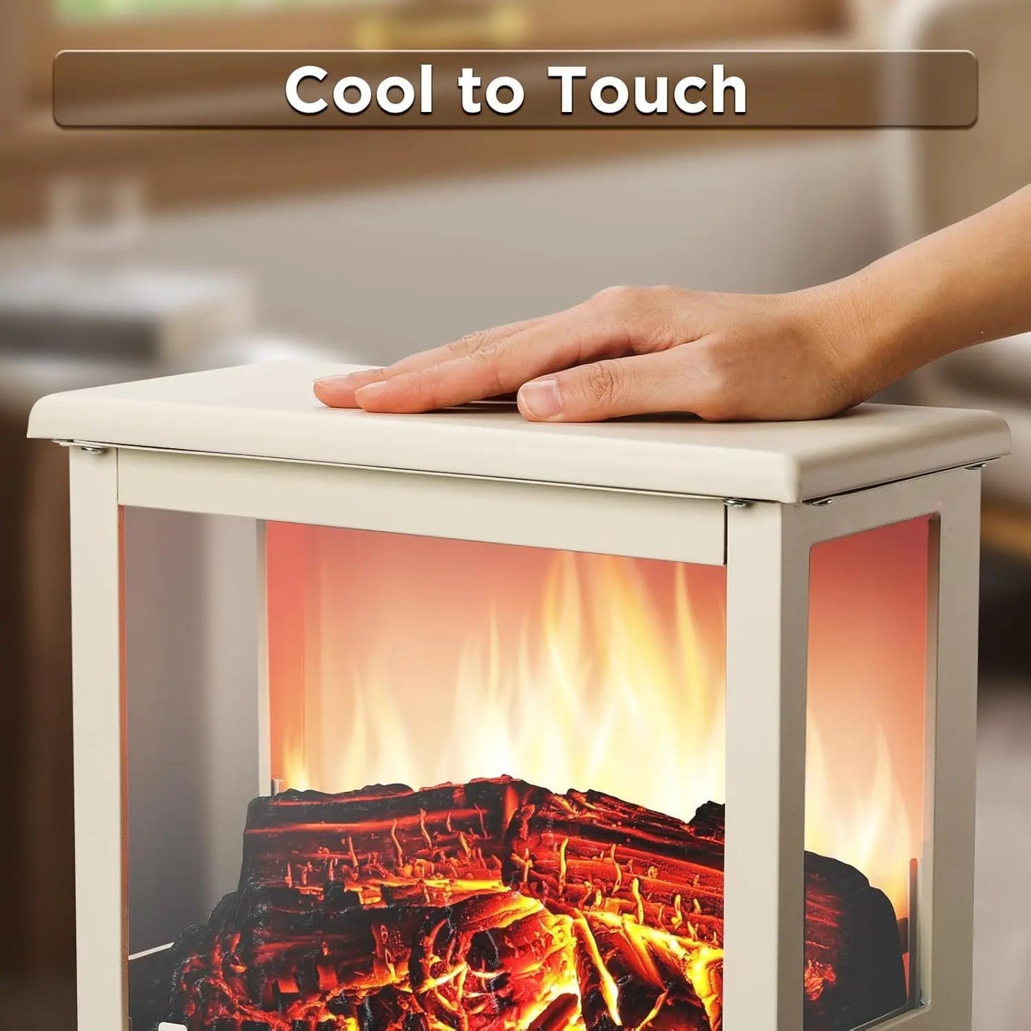 Twister Ck Freestanding Electric Fireplace With Tempered Glass