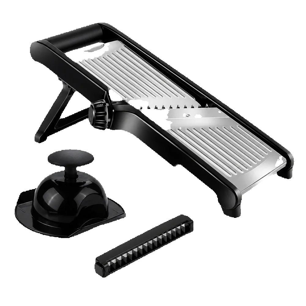 Adjustable Mandoline Vegetable Slicer With Food Holder And Julienne Cutter