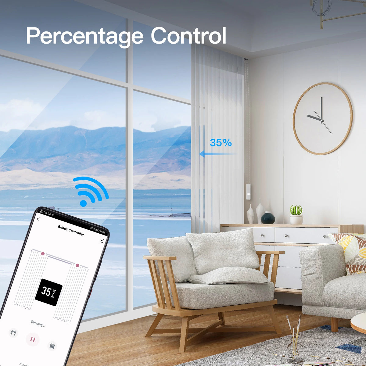 MOES Tuya WiFi Motorized Roller Blind Chain Drive App Control