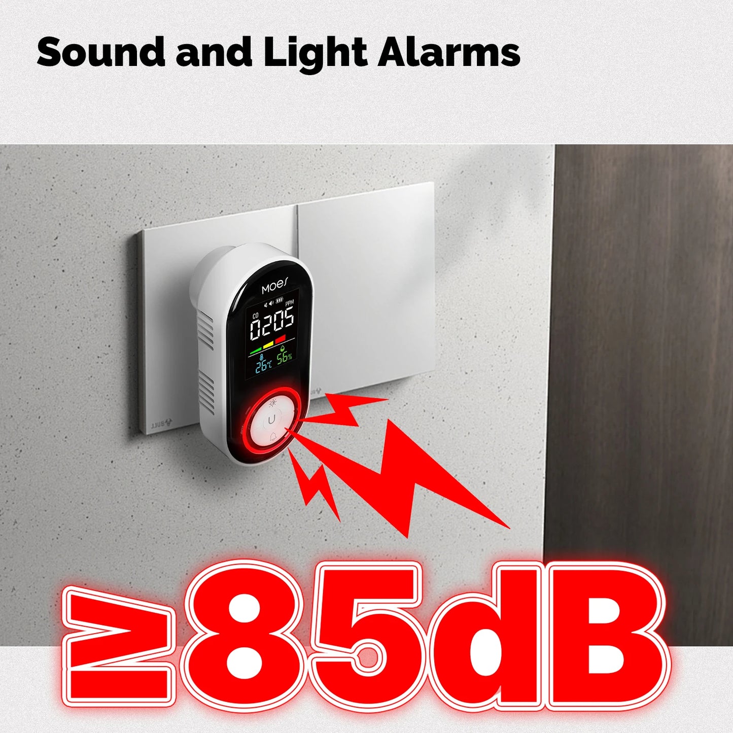 MOES Plug In Carbon Monoxide Gas Detector With Digital Display