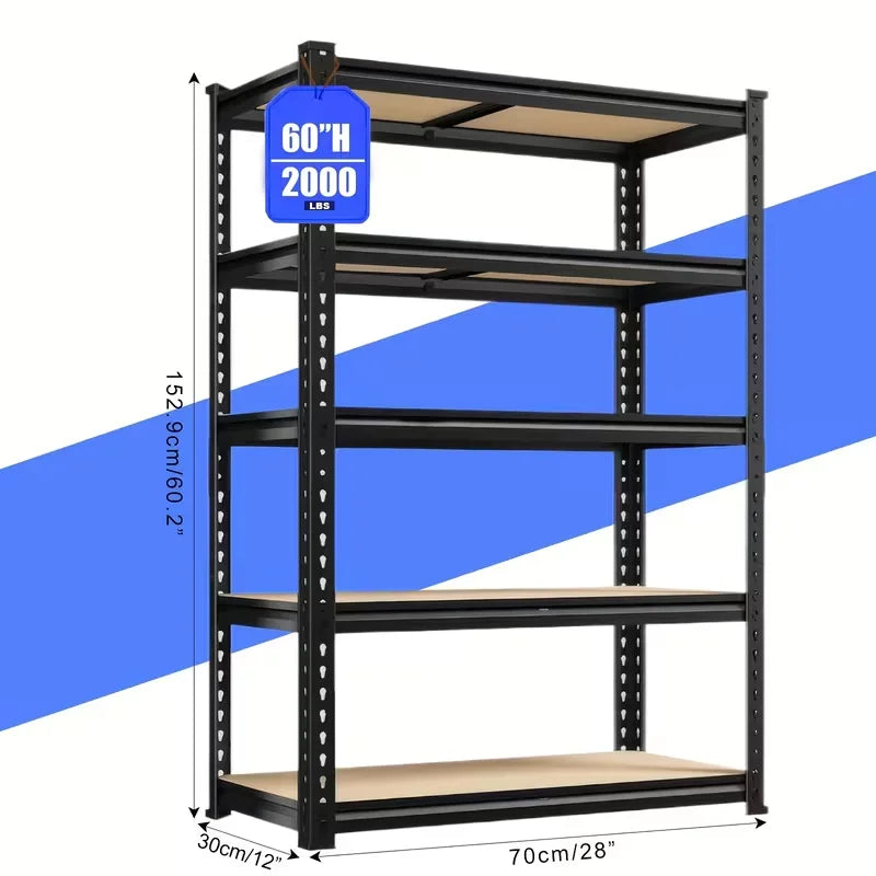 Heavy Duty Adjustable Metal Garage Shelving Unit For Secure Item Organization
