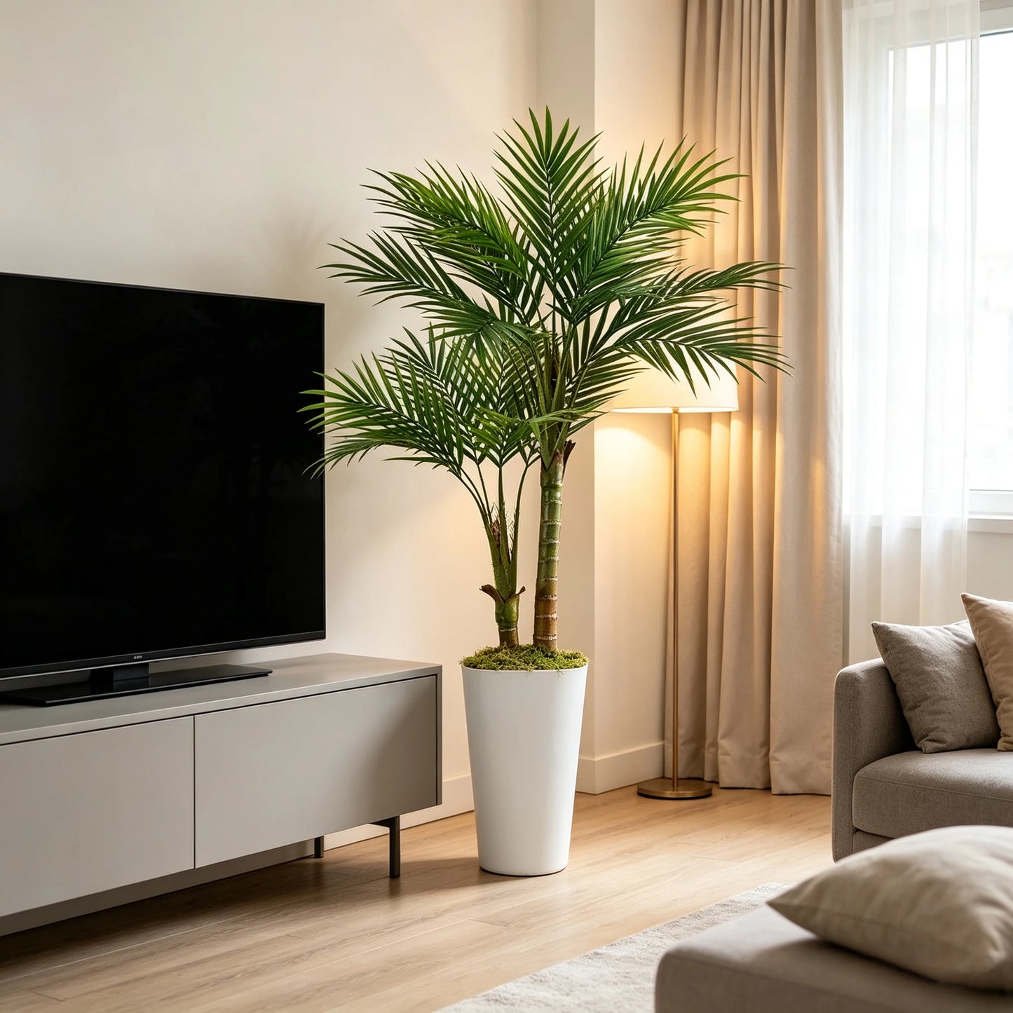 Olitree Artificial Areca Palm Tree with Planter for Home Decor
