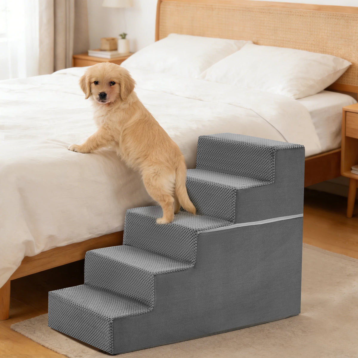 Jhk Curved Foam Pet Dog Stairs Ramp For Indoor Climbing