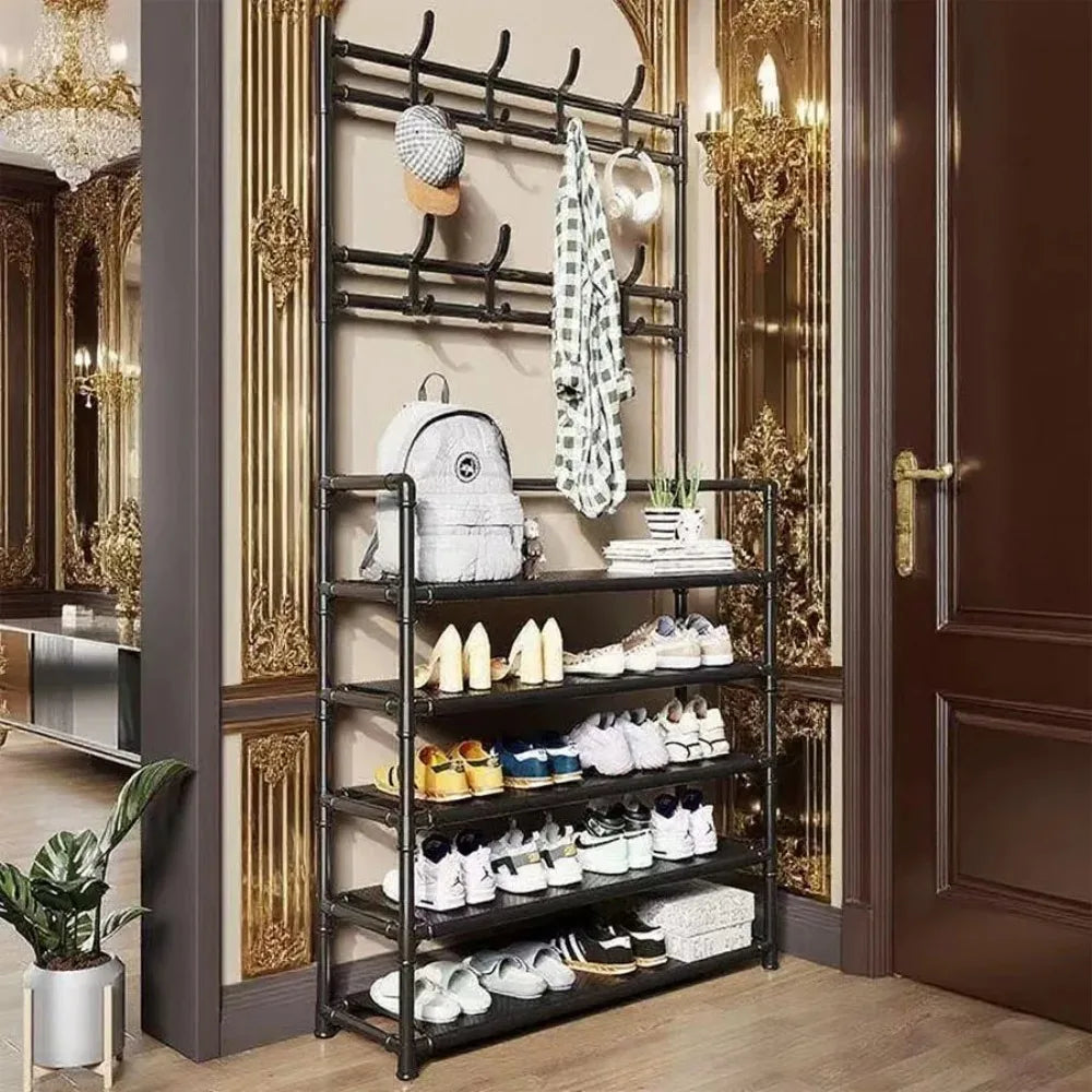 Aehome Metal Shoe Rack Organizer Entryway Multifunctional Storage Shelf